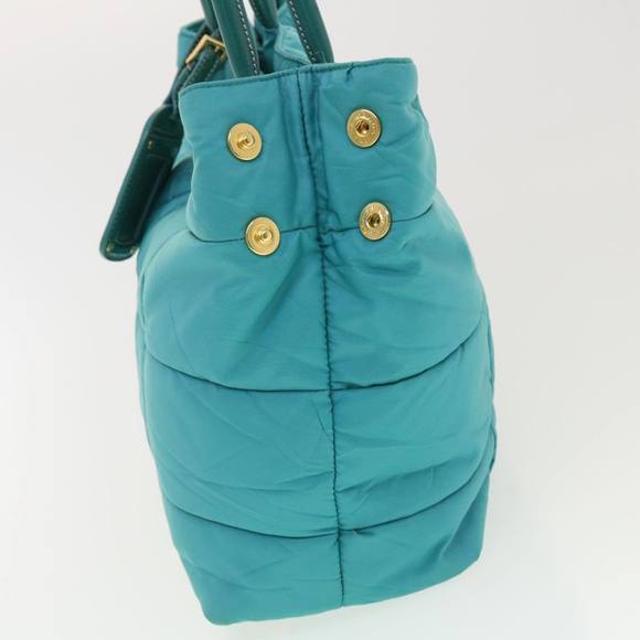 PRADA Quilted Hand Bag Nylon 2way Turquoise Blue Auth 40351 - Picture 3 of 16